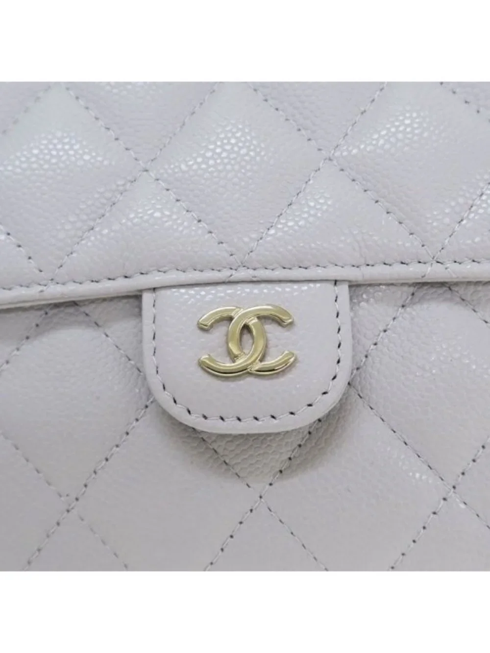 Chanel Quilted Chain Shoulder Bag Gray